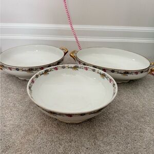 vintage Charles Ahrenfeldt Limoges porcelain serving set of 3 pieces